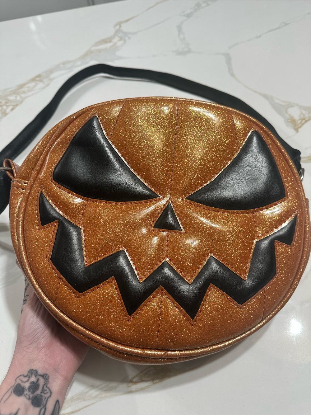 Halloween Pumpkin Crossbody Bag - handcrafted Love Pain & stitches